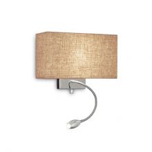 Hotel kinkiet 1x60W E27 + 1x1W LED 230V brezentowy